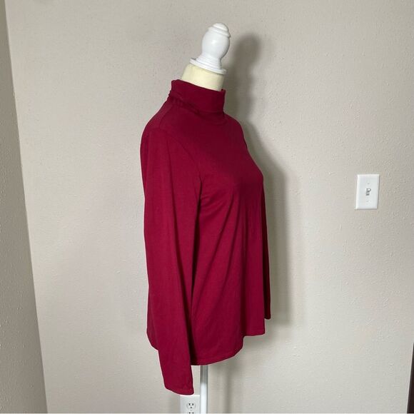 J.Jill Pure Jill Relaxed Basic Turtleneck In Maroon/Red Women's Size Small - Picture 11 of 15